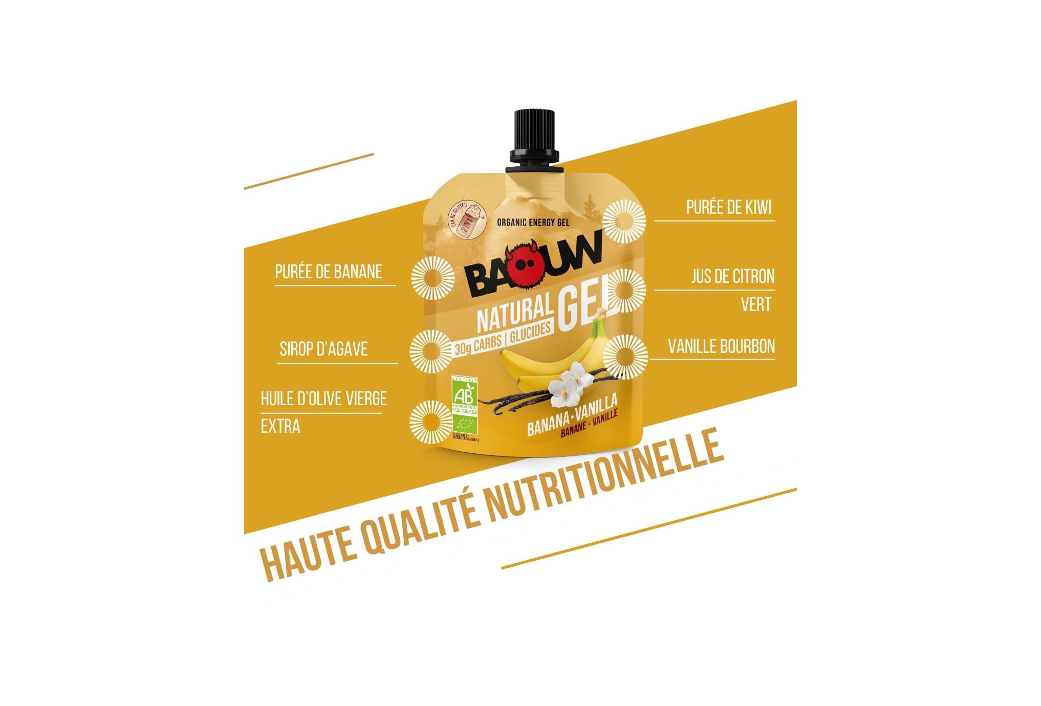 Baouw Organic natural gel - Banana - Vanilla