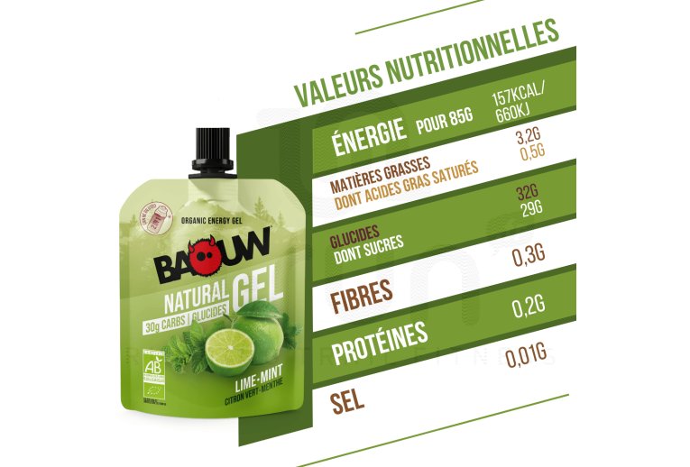 Baouw Gel naturel bio Citron vert - Menthe