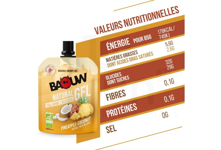 Baouw Gel naturel bio Ananas - Noix de coco