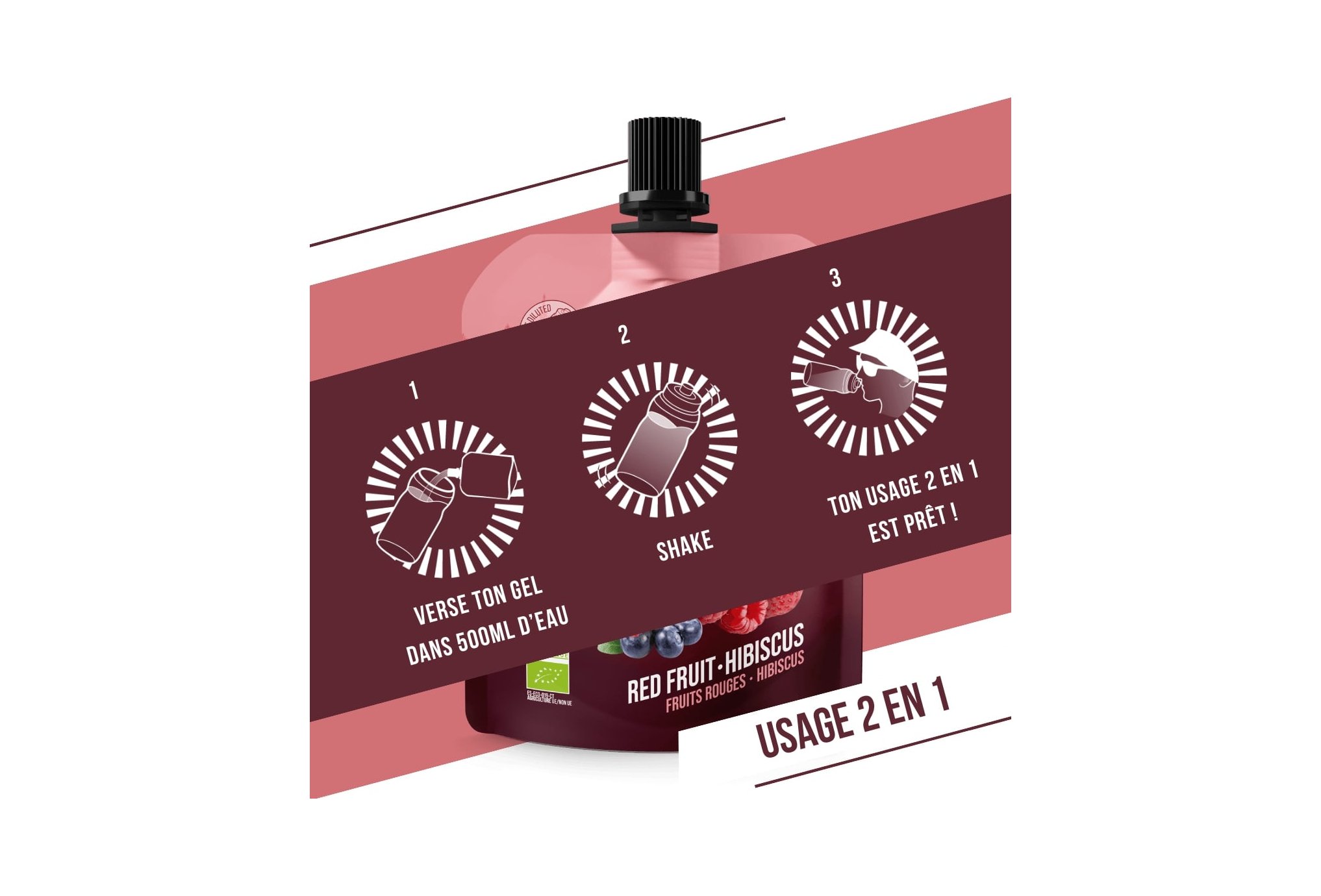 Baouw Organic natural gel - Red fruits - Hibiscus