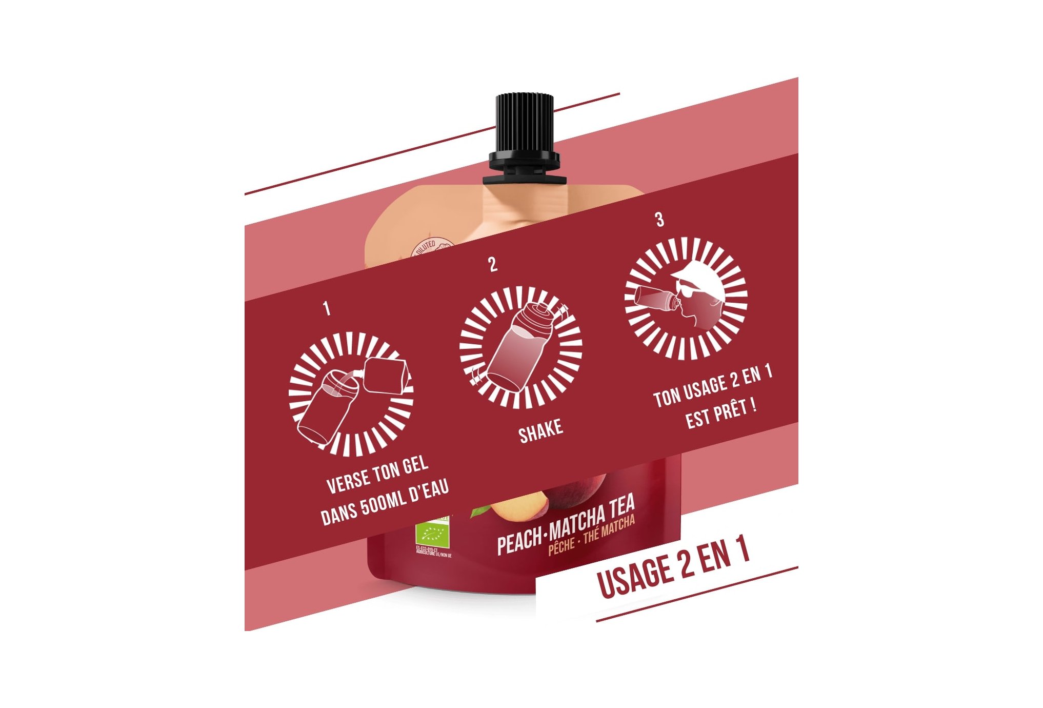 Baouw Organic natural gel - Peach - Matcha tea