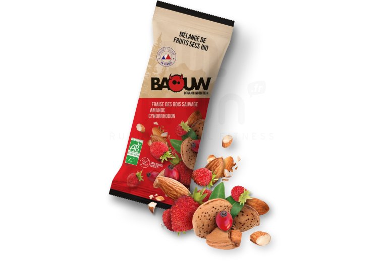 Baouw M�lange de fruits secs bio - Fraise des bois sauvage - Amande - Cynorrhodon