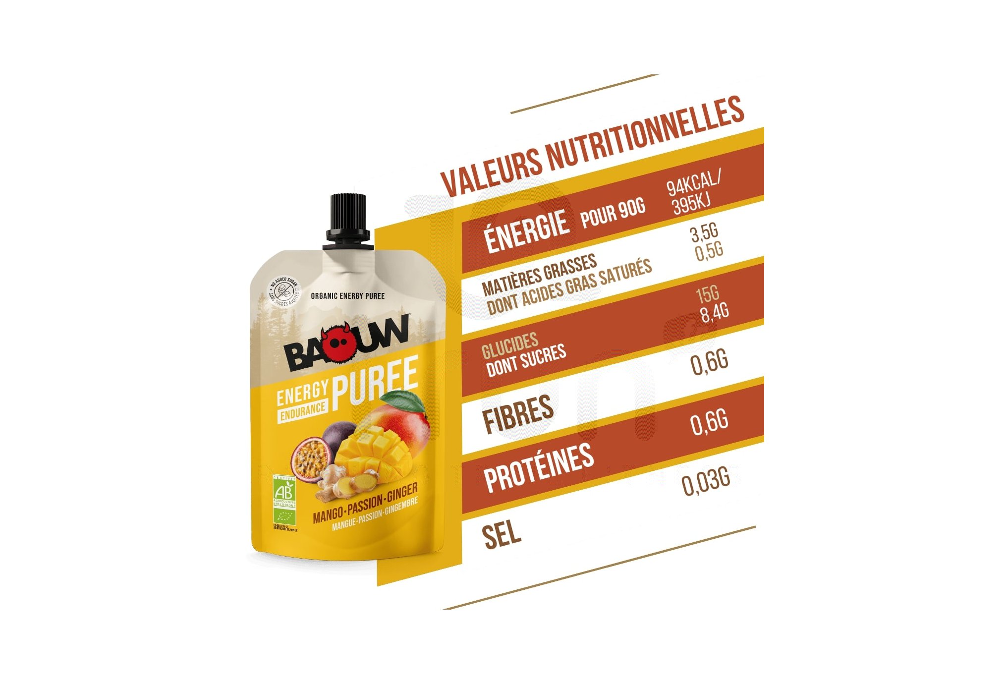 Baouw compota energ�tica bio Baouw Mango - Maracuy� - Jengibre