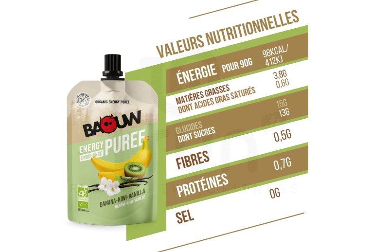 Baouw Pur�e nutritionnelle bio - Banane - Kiwi - Vanille 
