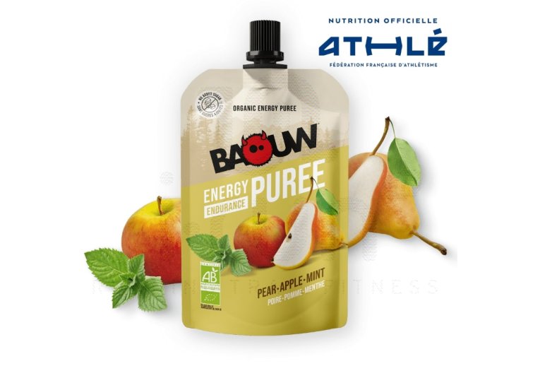 Baouw Pur?e nutritionnelle bio - Poire - Pomme - Menthe