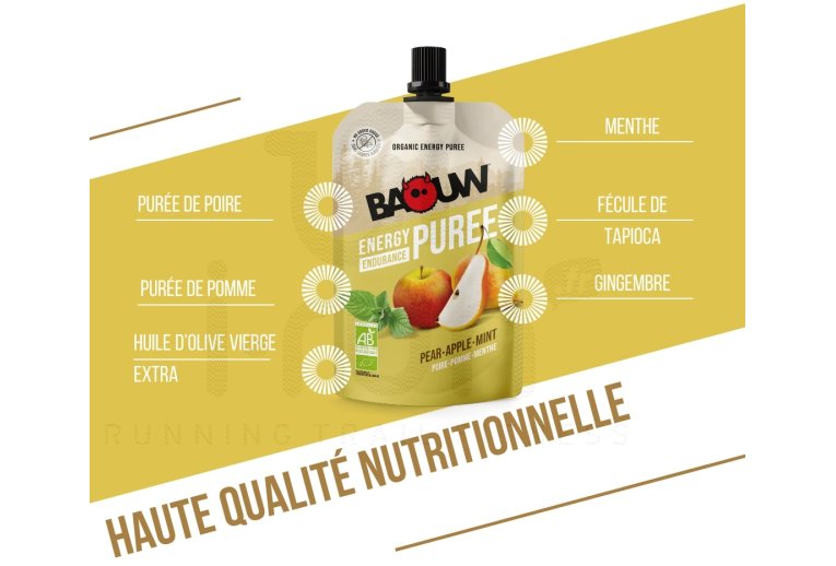 Baouw Pur?e nutritionnelle bio - Poire - Pomme - Menthe