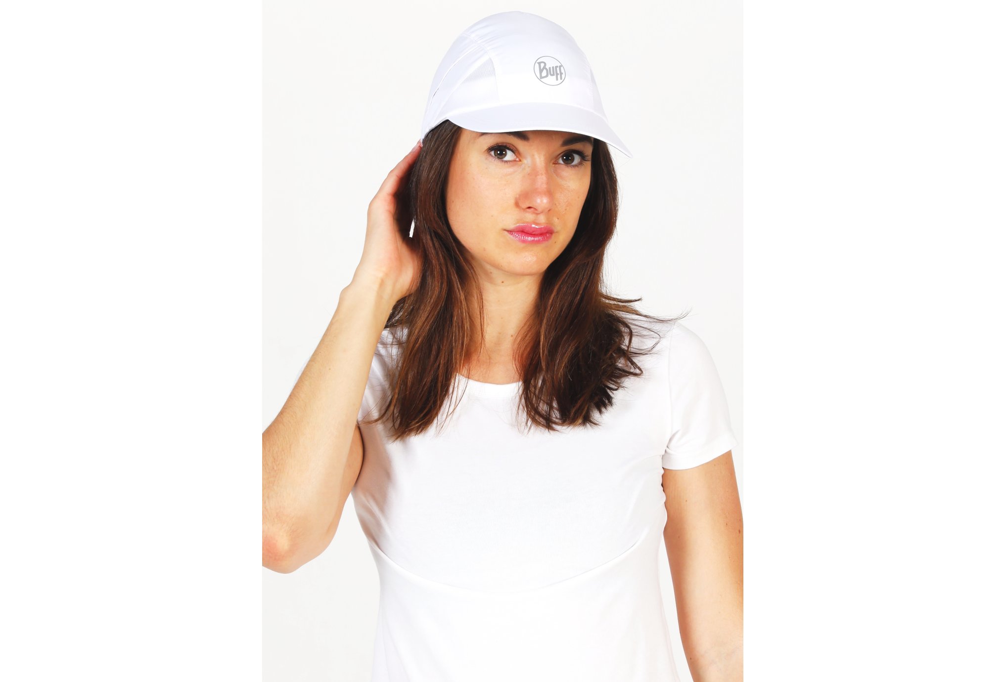 Buff Pro Run Cap R-Solid White