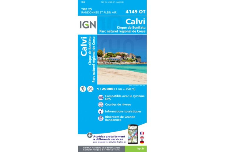 Carte IGN Calvi 4149OT