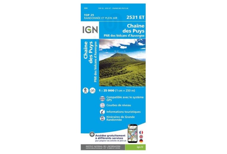 Carte IGN Cha�ne des Puys 2531ET 