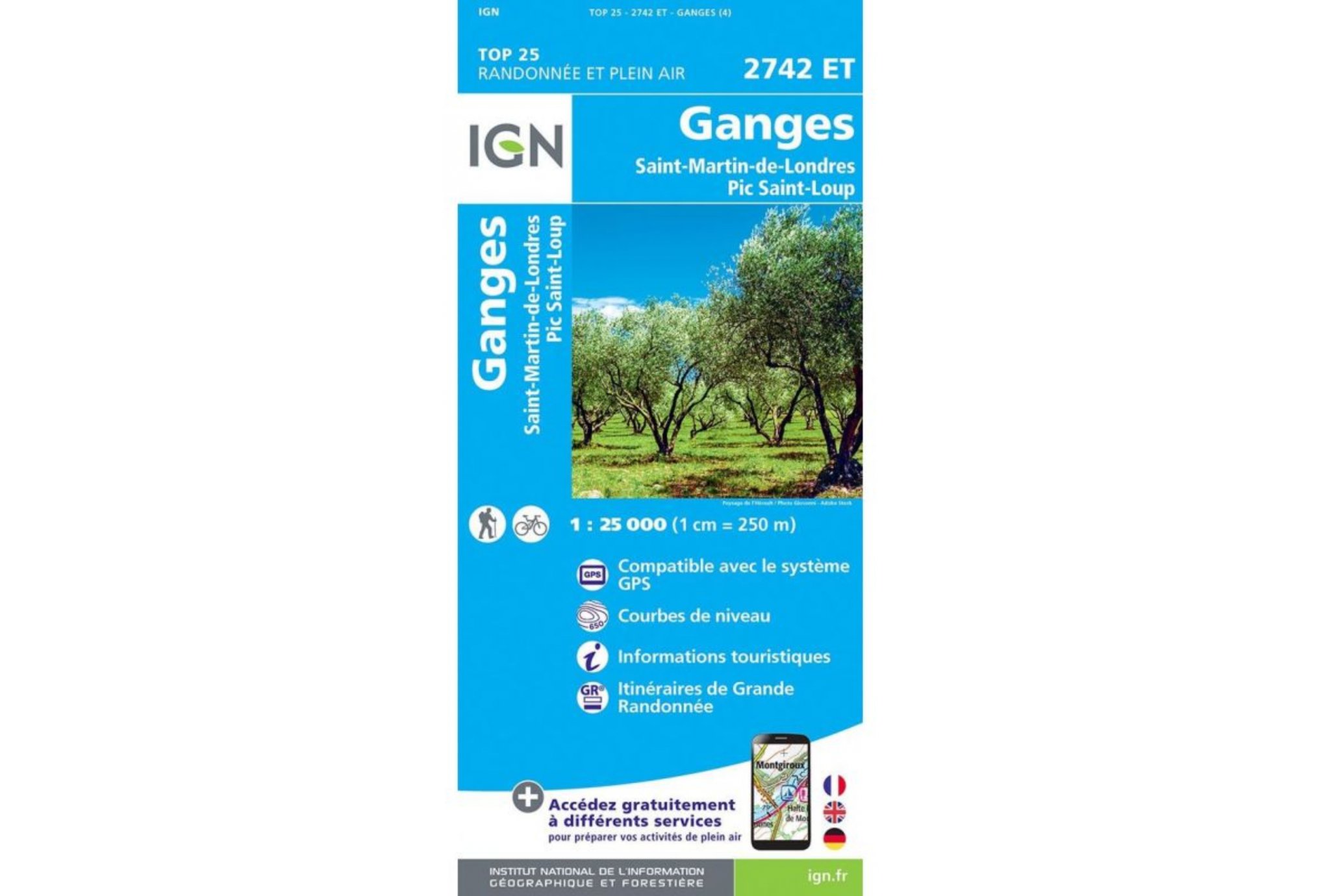 Carte IGN Ganges 2742ET Cartes