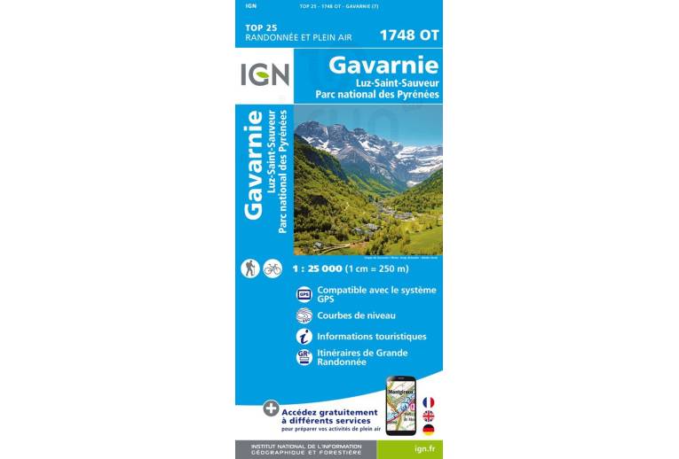 Carte IGN Gavarnie 1748OT 