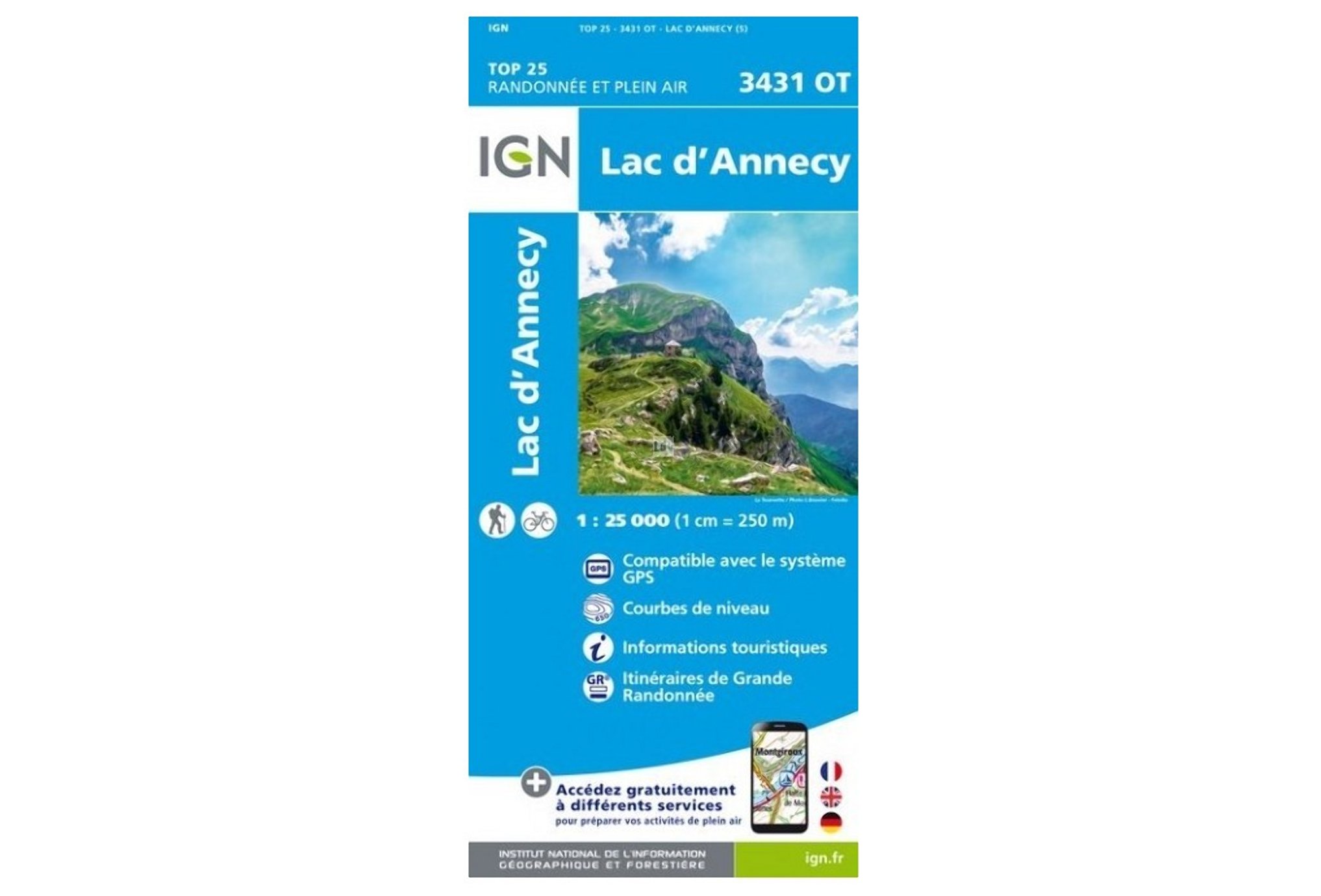 Carte IGN Lac d'Annecy 3431OT Cartes