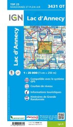 Carte IGN Lac d'Annecy 3431OT