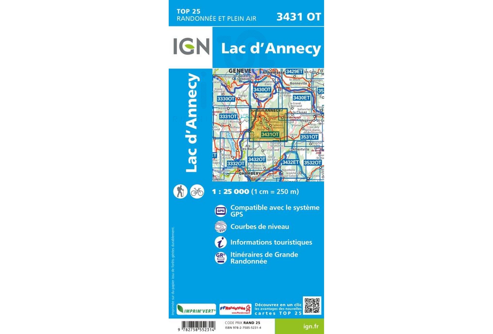 Carte IGN Lac d