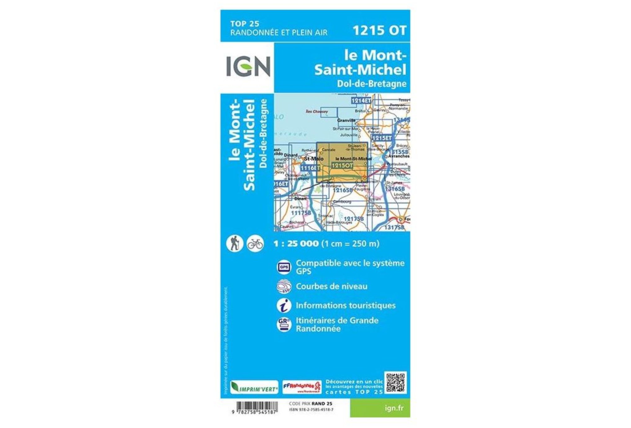 Carte IGN Le Mont-Saint-Michel 1215OT