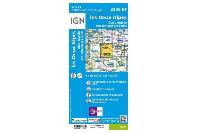 Carte IGN Les Deux Alpes 3336ET