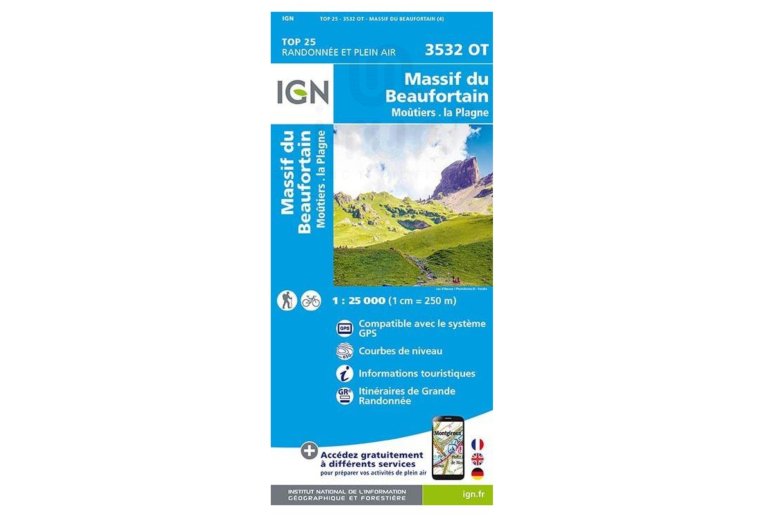 Carte IGN Massif du Beaufortain 3532OT 