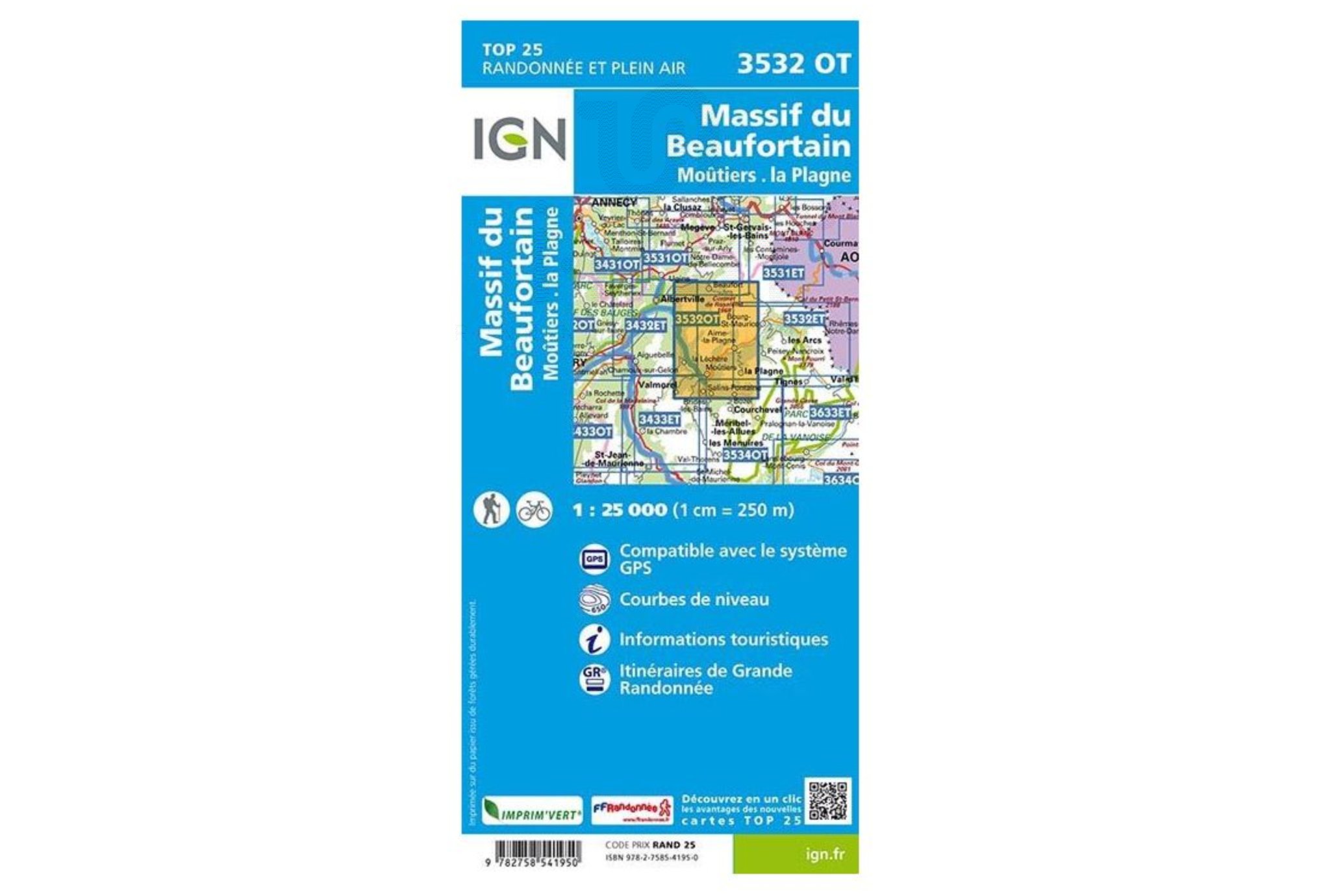 Carte IGN Massif du Beaufortain 3532OT