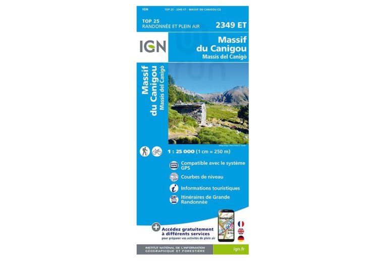 Carte IGN Massif du Canigou 2349ET