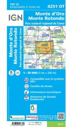 Carte IGN Monte d'Oro Monte Rotondo 4251OT