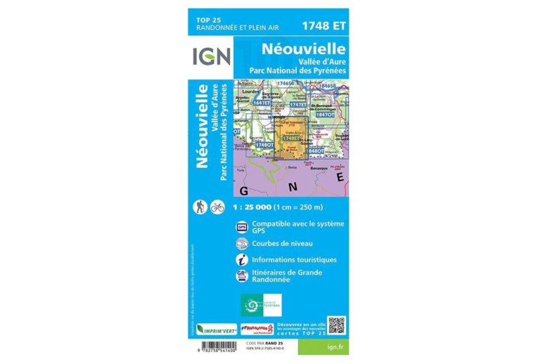 Carte IGN Néouvielle 1748ET