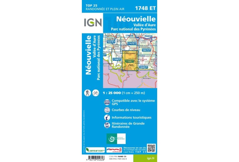 Carte IGN N?ouvielle-Vall?e D'aure 1748ET