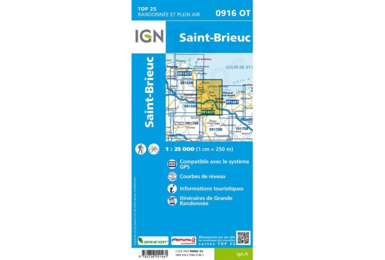 Carte IGN Saint-Brieuc 0916OT