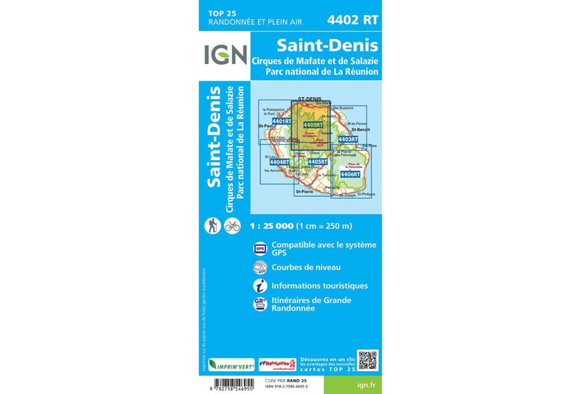 Carte IGN Saint-Denis 4402RT