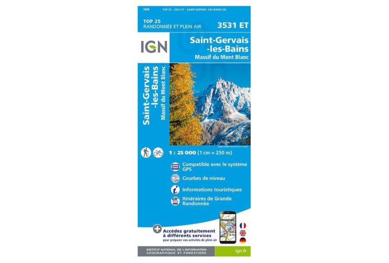 Carte IGN Saint-Gervais-les-Bains 3531ET