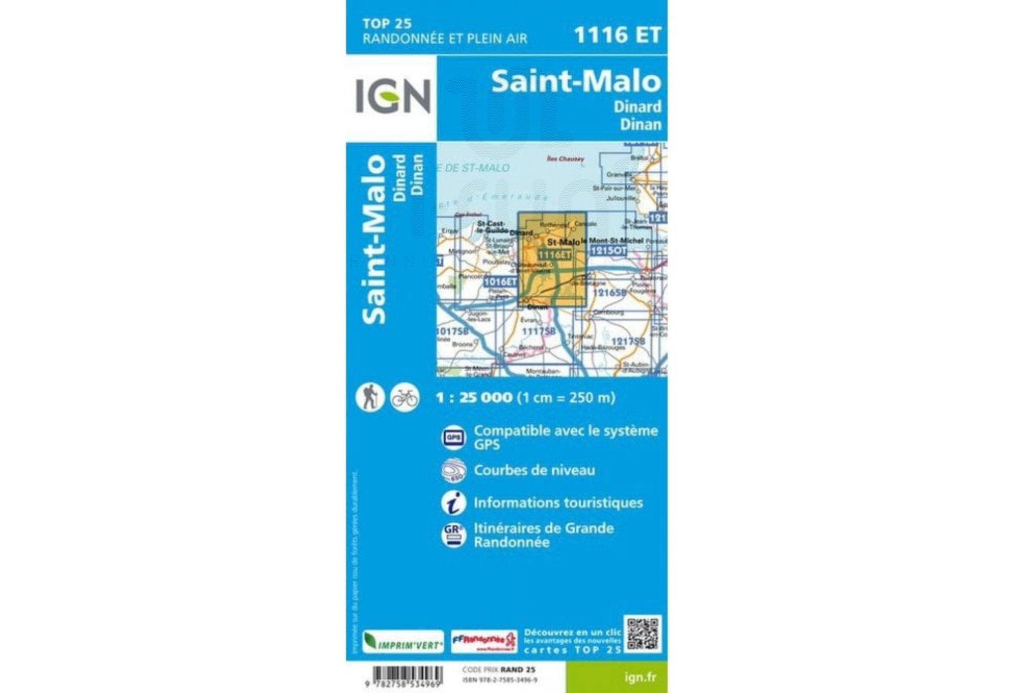 Carte IGN Saint-Malo 1116ET