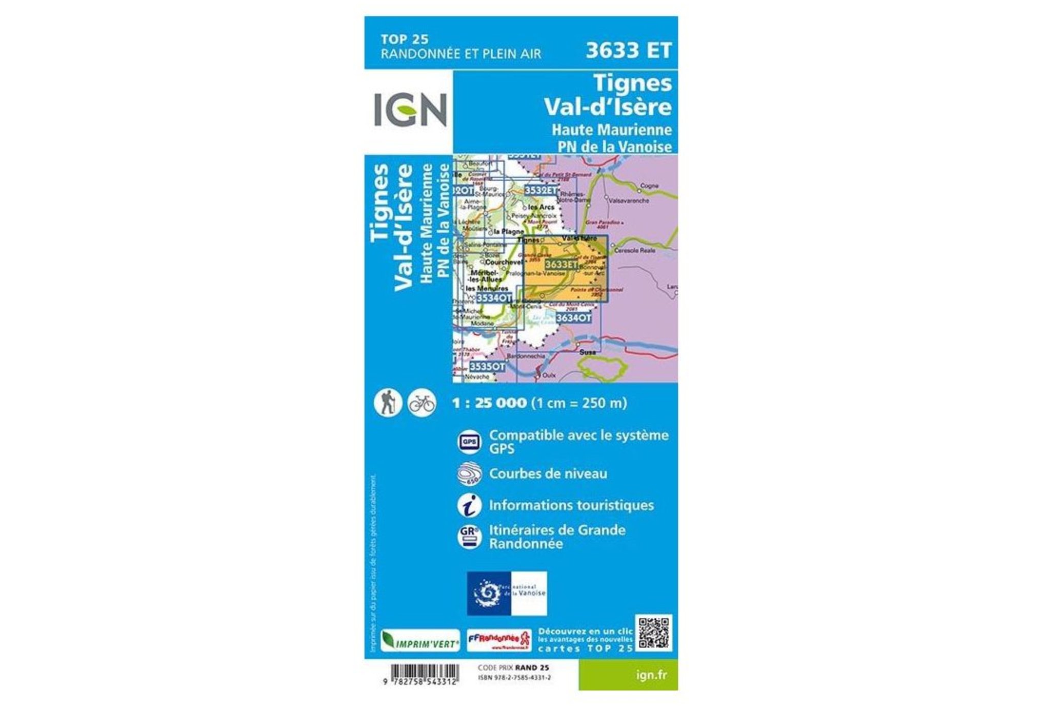 Carte IGN Tignes Val-d