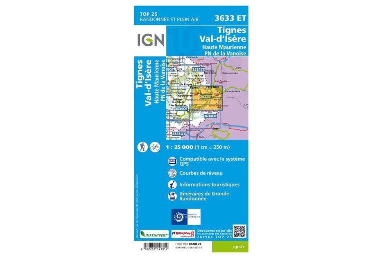Carte IGN Tignes Val-d'Is�re 3633ET