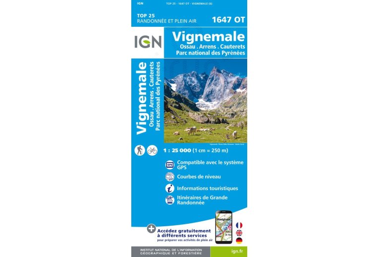 Carte IGN Vignemale 1647OT