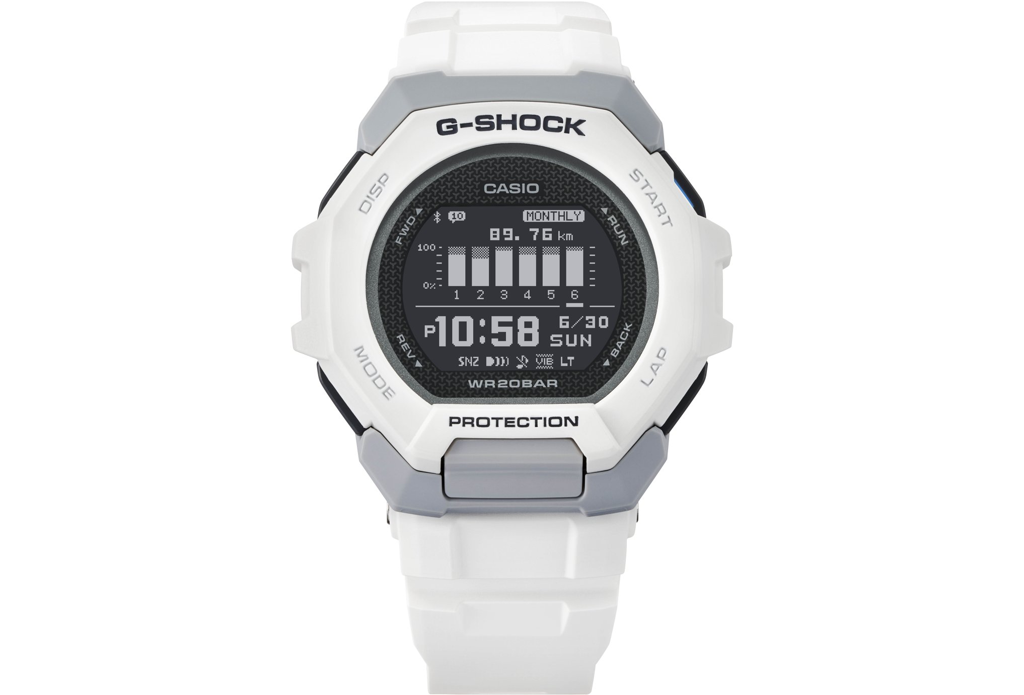 Montre de sport Casio G-SQUAD GBD-300 - Blanc - unisex (Homme/Femme)
