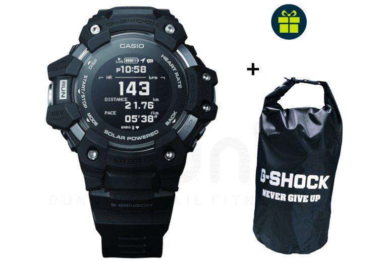 Casio G-SQUAD HR GBD-H1000-1ER et sac �tanche G-Shock offert