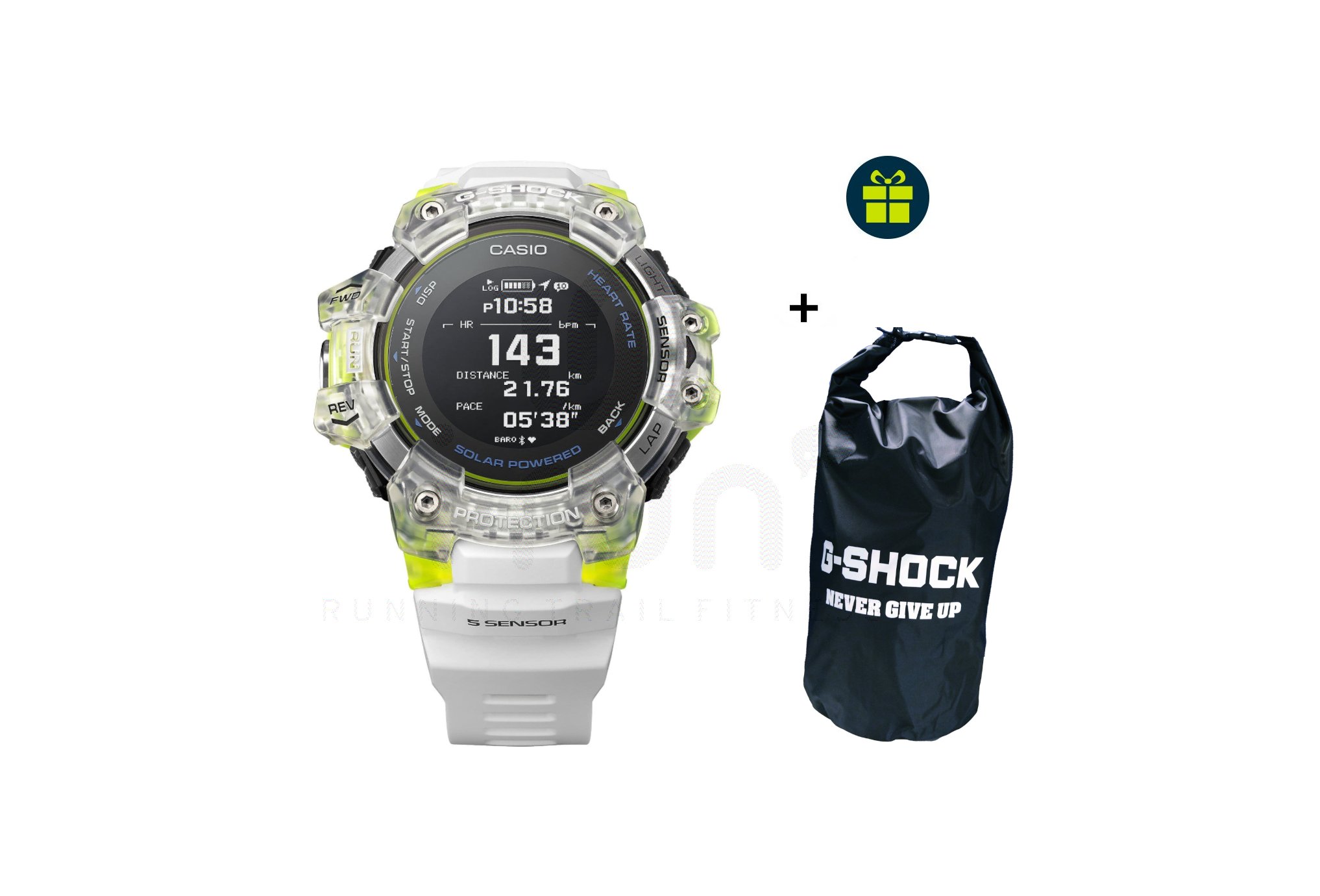 Casio G-SQUAD HR GBD-H1000-7A9ER et sac �tanche G-Shock offert 