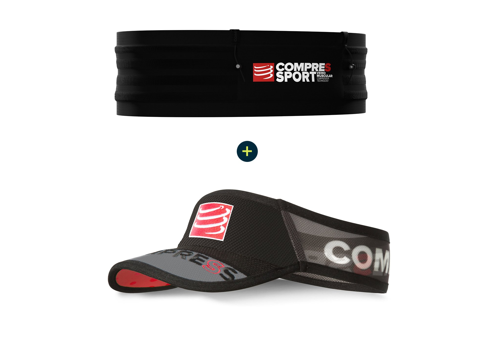 Compressport Pack cintur�n Free Belt Pro + visera UltraLight