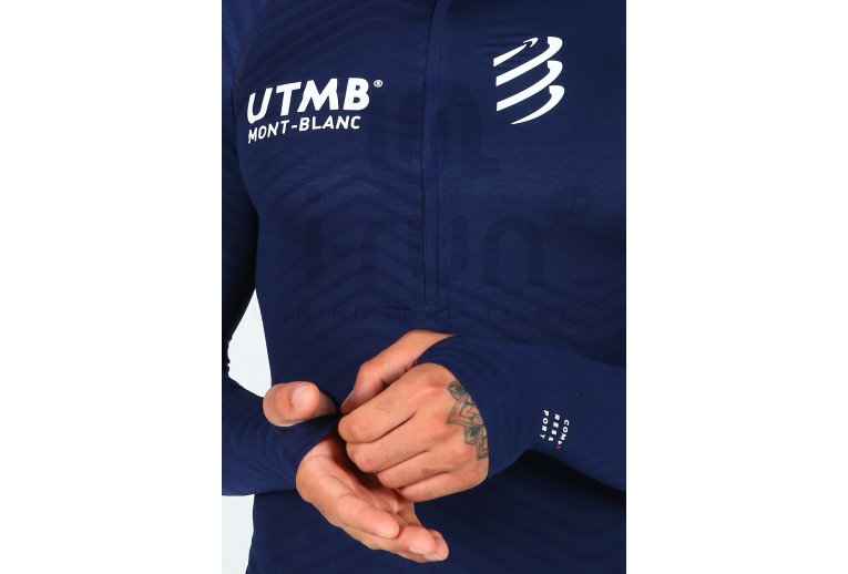 Compressport camiseta manga larga Ultra Trail 180 g Racing Hoodie UTMB 2019