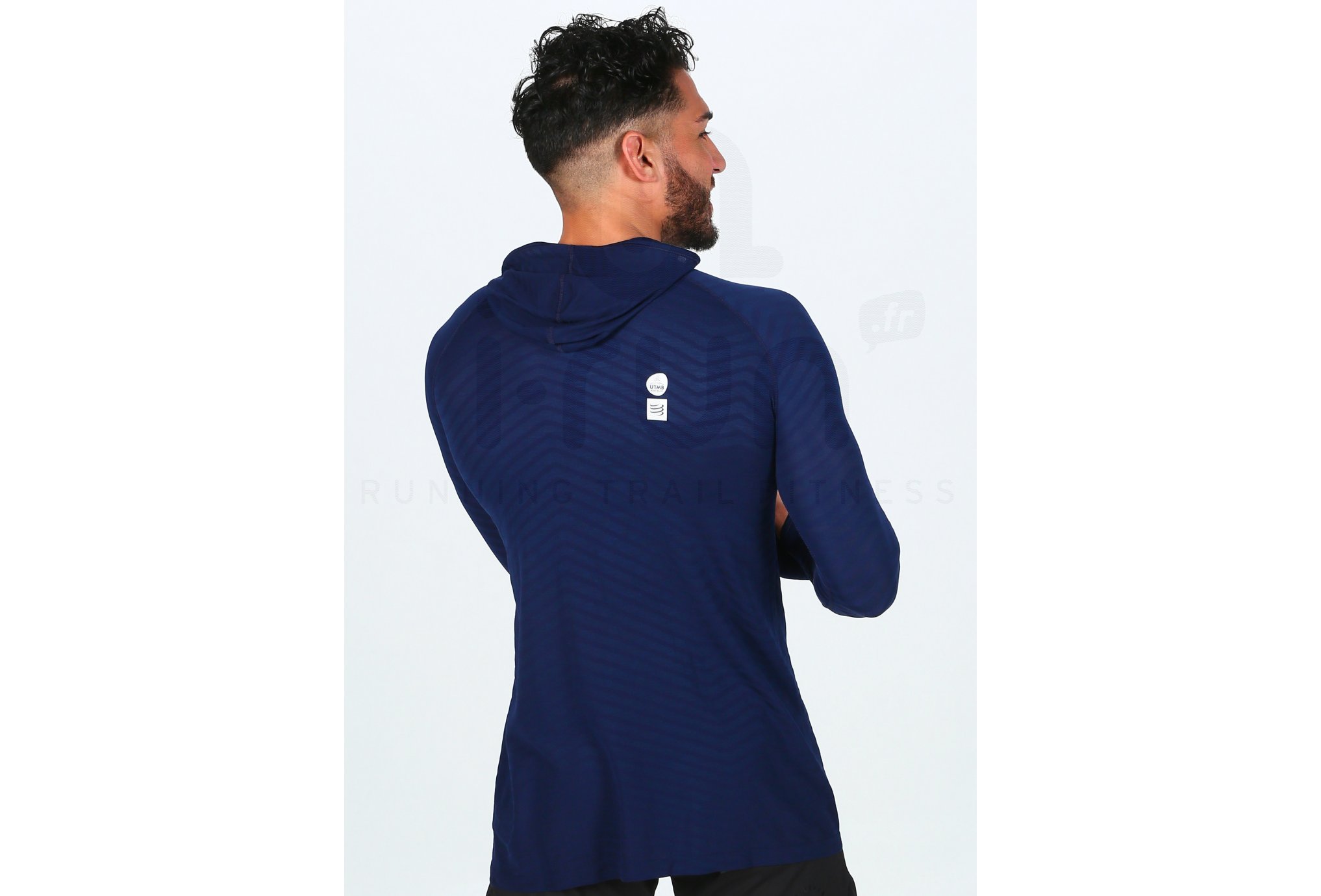Compressport camiseta manga larga Ultra Trail 180 g Racing Hoodie UTMB 2019