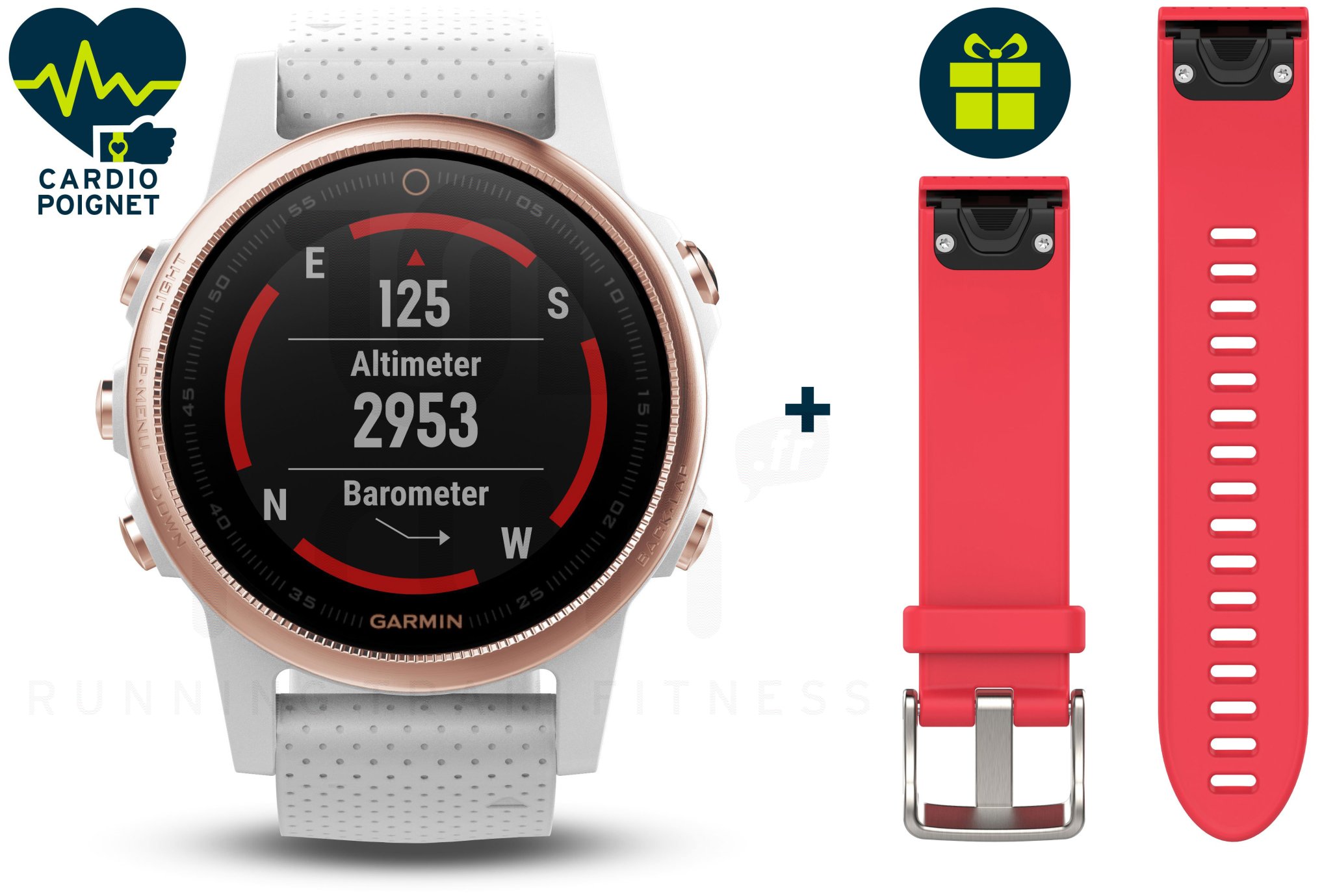 Garmin Fenix 5S GPS Multisport Sapphire Rose Gold + Bracelet Offert