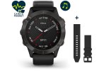 Garmin Fenix 6 Pro Sapphire y correa de cuero QuickFit 22 mm