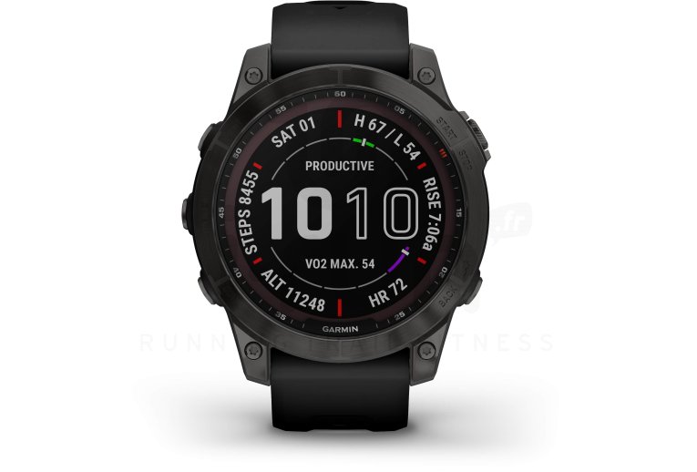 Garmin Fenix 7 Sapphire Solar Titanium and QuickFit leather strap