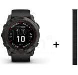 Garmin Fenix 7X Pro Sapphire Solar Titane + bracelet nylon noir