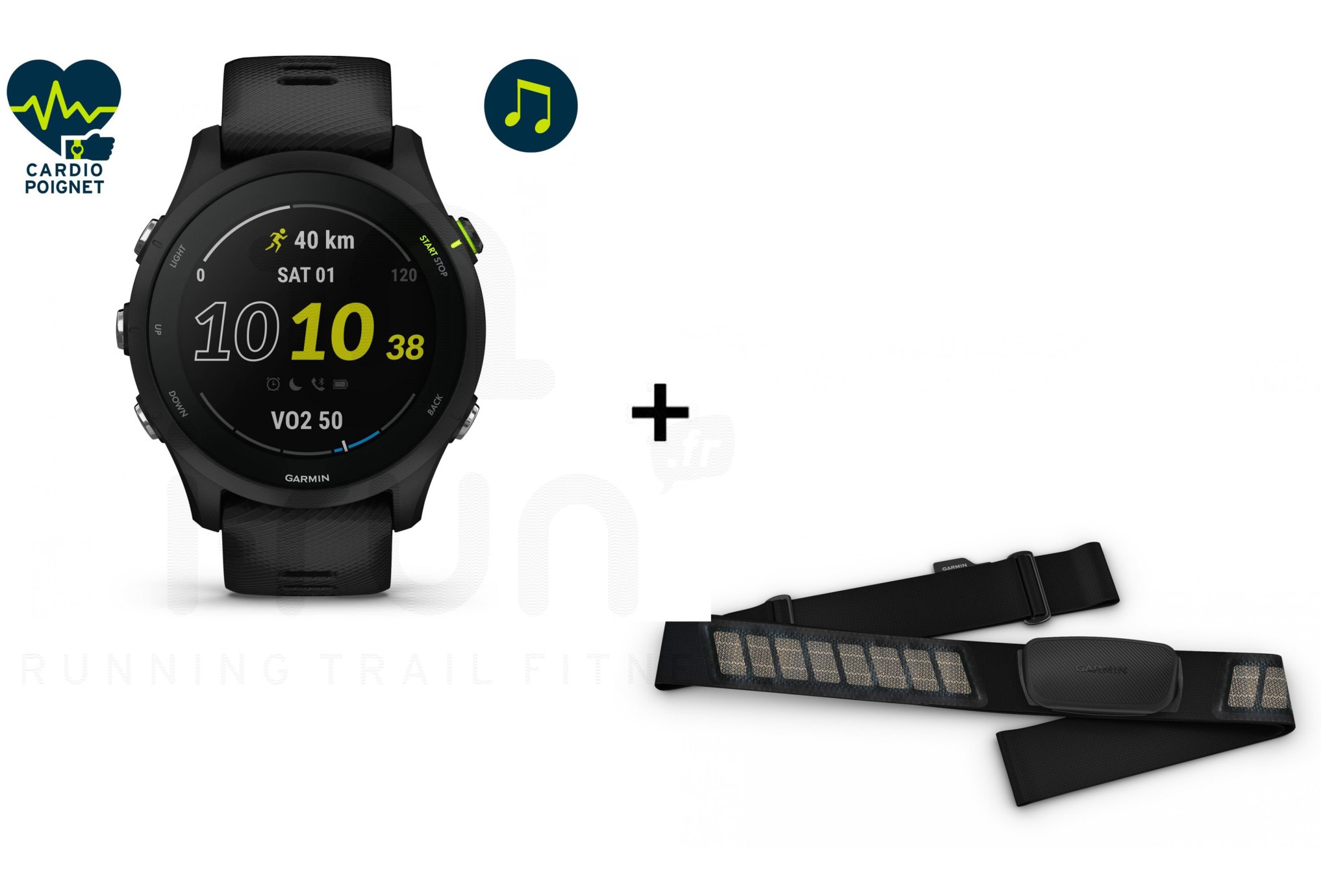 Garmin Forerunner 255 Music and HRM-Dual belt