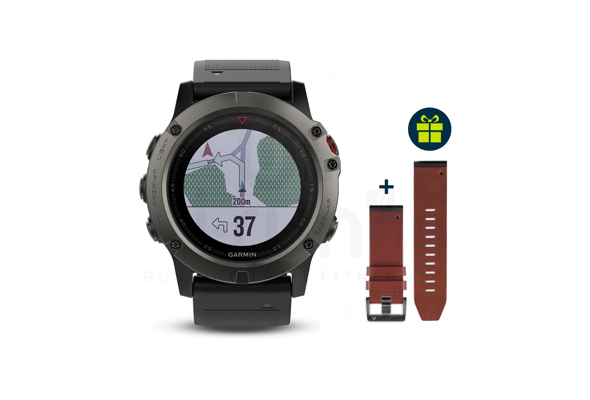 Garmin Fenix 5X GPS Multisports Sapphire+ Correa de cuero de regalo