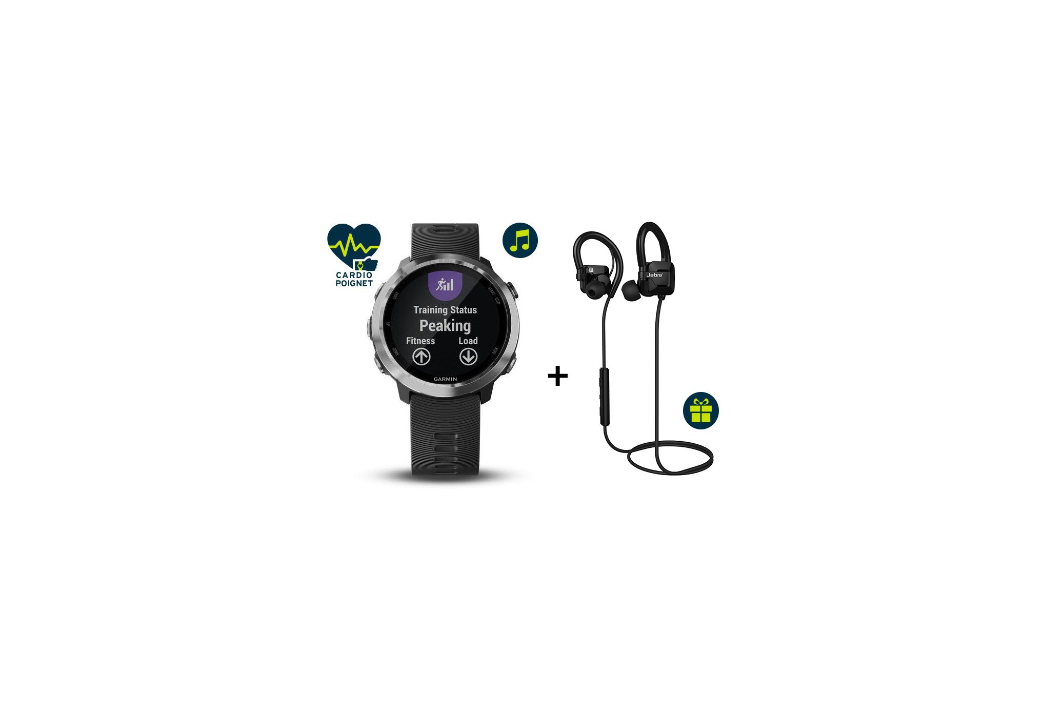 Garmin Pack Forerunner 645 Music + auriculares Jabra Step Wireless