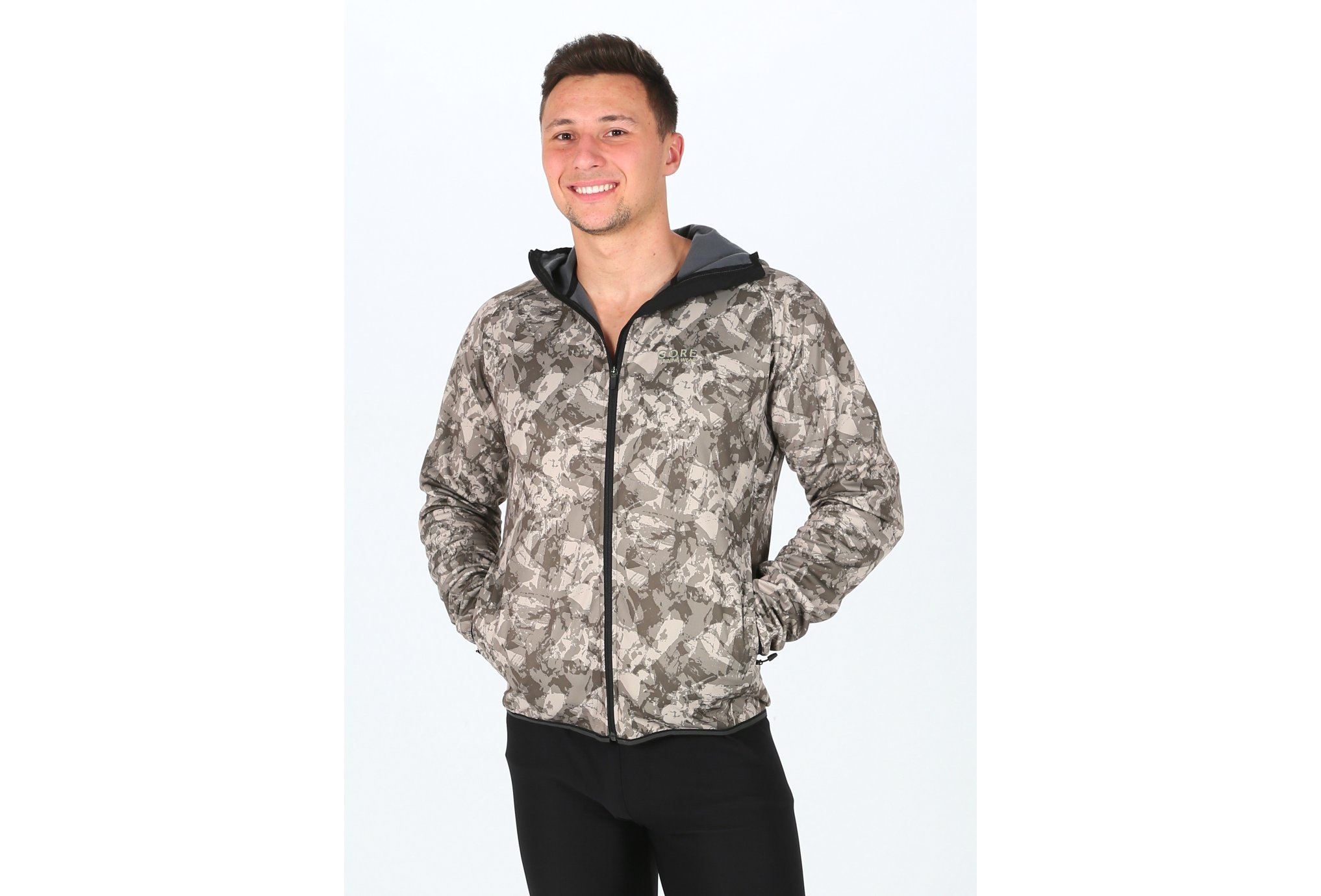 Gore-Wear Essential Print Windstopper Softshell M vêtement running homme déstockage