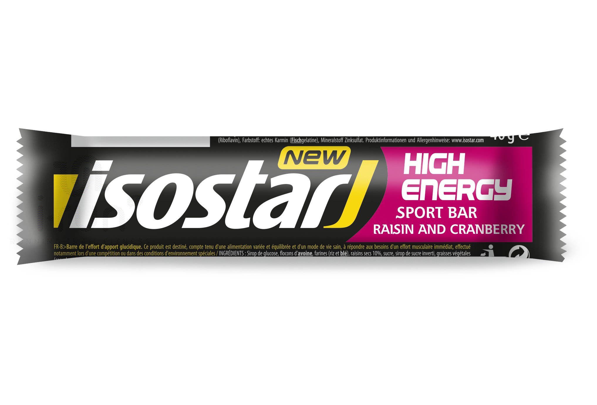 Isostar Barres High Energy - Raisin et Cranberry
