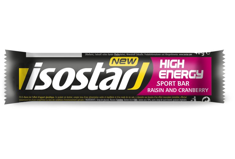 Isostar Barres High Energy - Raisin et Cranberry 