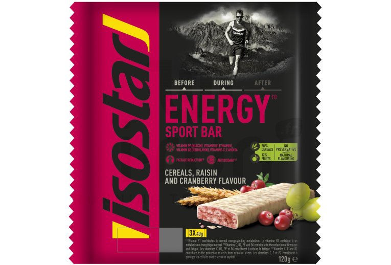 Isostar Barres High Energy - Raisin et Cranberry 